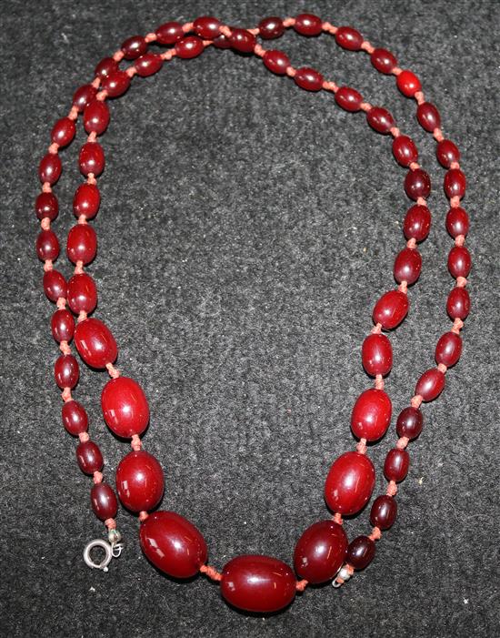 Cherry amberoid necklace